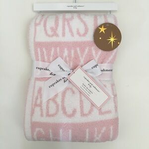 NEW Cozy Baby Blanket Pink Soft Plush Alphabet Theme |  Cupcakes & Cashmere